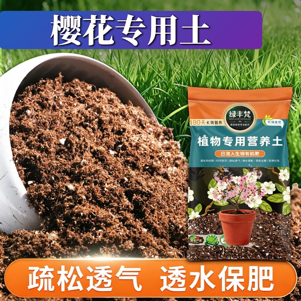 樱花适用泥炭土温和基质多肉盆栽土杂质较少减少积水开袋即用木本