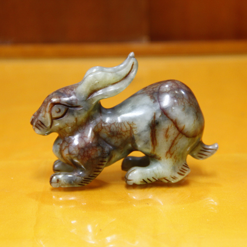 本命年岫玉狗贵人生肖摆件家居风水用品镇宅龙年吉祥物如意饰礼品