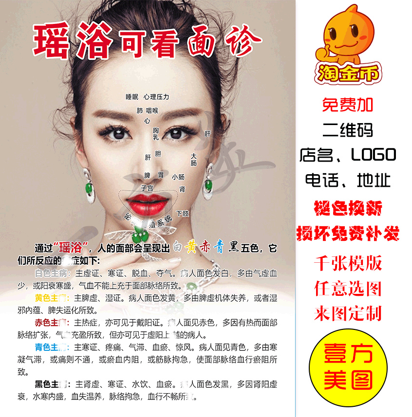 瑶浴面诊五色海报宣传画中医养生泡澡反应好处广告展板墙贴画图片