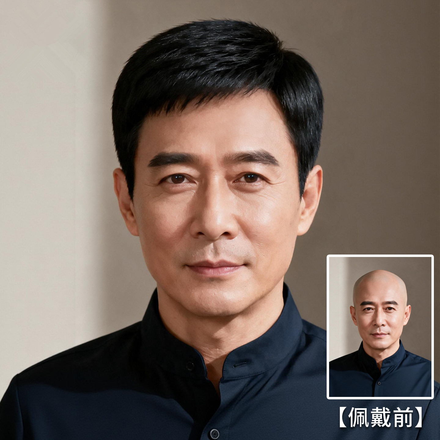假发男短发中老年男士真发全头套爸爸自然减龄免打理真人发丝发型