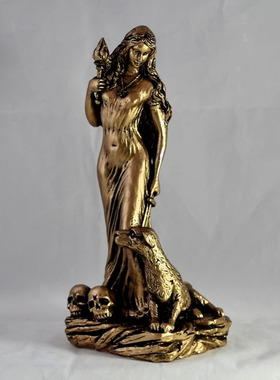 朴器金色魔法女巫女神凯特神异教徒神坛雕像摆件装饰家居雕塑摆件