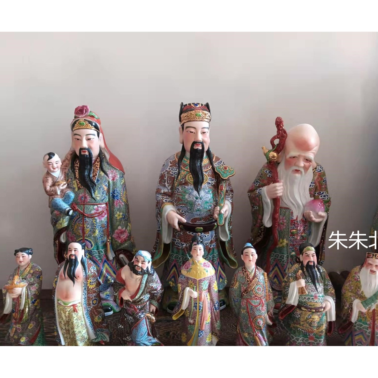 精品陶瓷福禄寿三星神像供奉财神爷招财玄关摆件名家收藏八仙神像