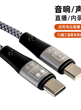 T2音箱OTG内录线直播边充电双头Typec手机连接魔3三MAX plusx音响