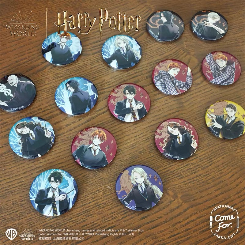正版哈利波特卡通形象学院人物马口铁徽章影视周边谷子吧唧