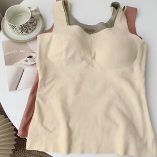 清仓~大版德绒保暖背心~带罩杯加绒磨毛发热打底上衣修身无痕舒适