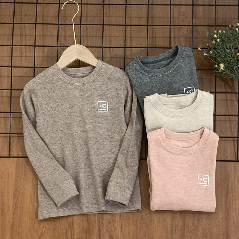 德绒儿童秋衣男童保暖上衣外穿女童加厚打底衫秋冬中大童保暖内衣