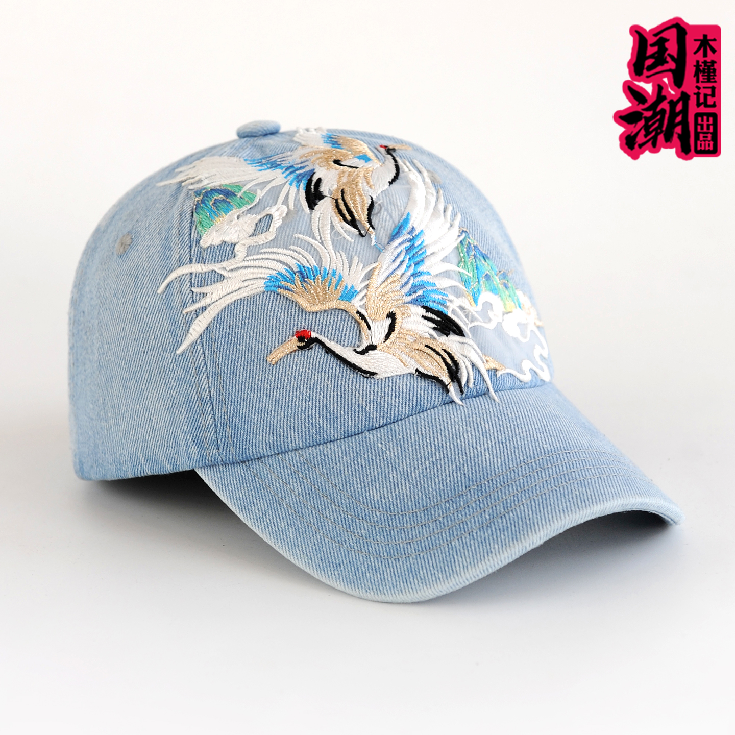 时尚中国风新款刺绣花鸭舌帽