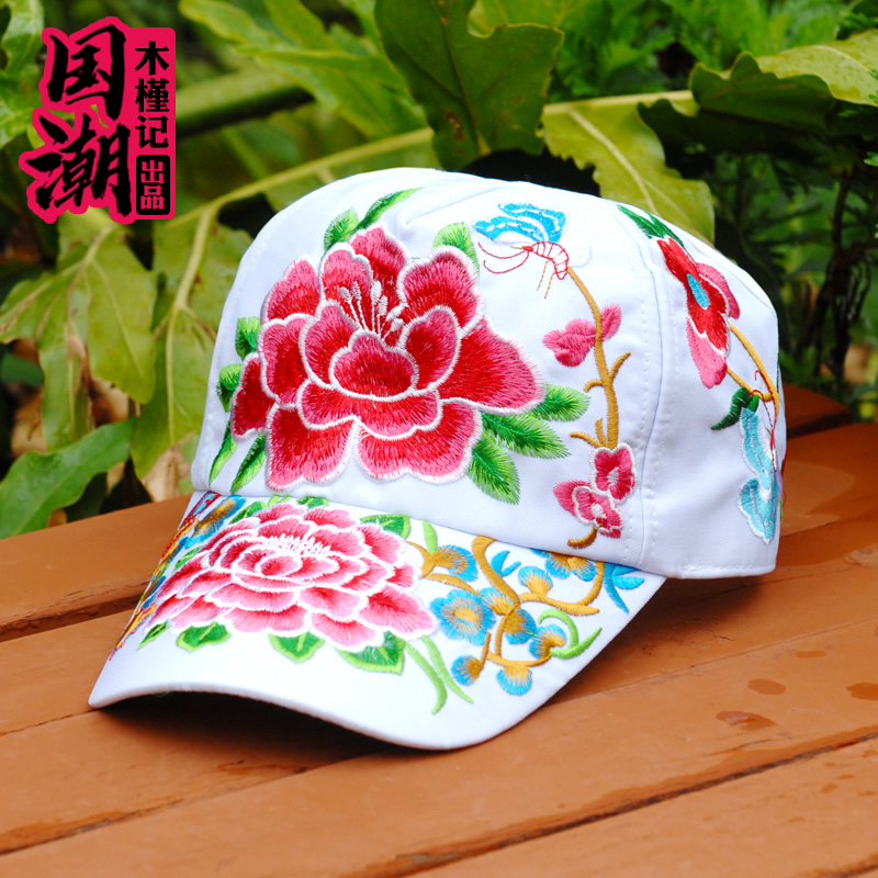新款民族风帽子女夏天休闲百搭出旅游刺绣花秋冬季棒球帽防晒遮阳