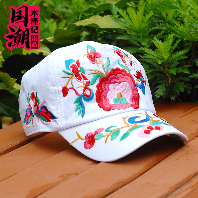 新款民族风帽子女夏天休闲百搭出旅游刺绣花秋冬季棒球帽防晒遮阳