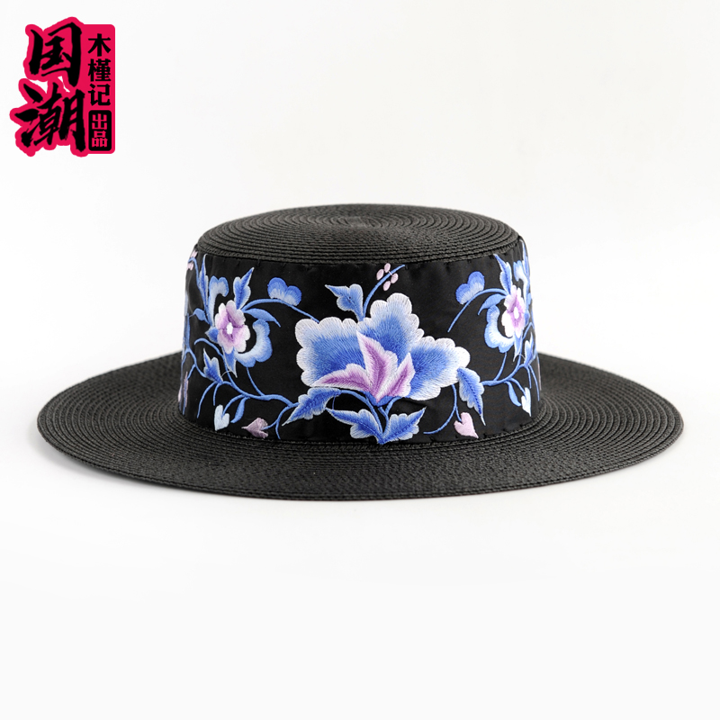 草帽出游休闲女春夏刺绣花