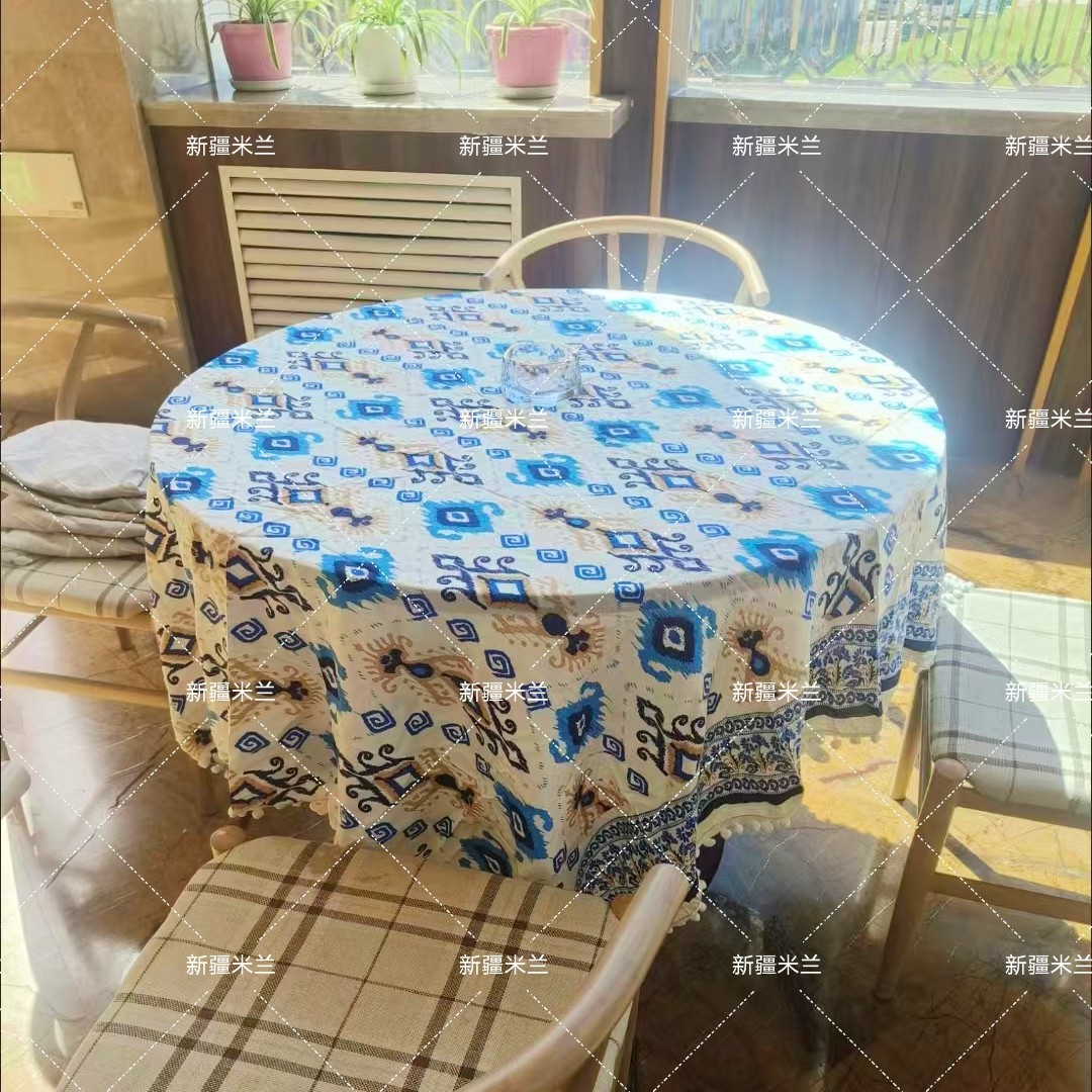 【多款式桌布门帘窗帘软装饰品订做】新疆艾德莱斯民族风布艺加工