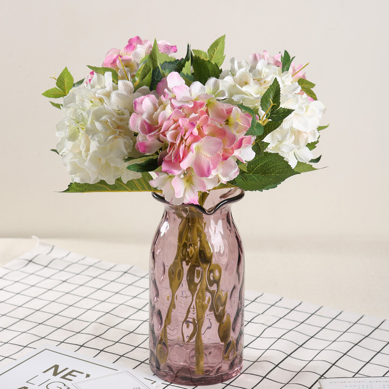 仿真绣球花仿真花束家居饰品绢花法式浪漫清新餐桌花装饰假花摆件