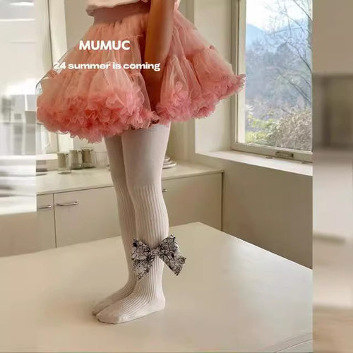 女童新款打底裤春秋款儿童坑条连