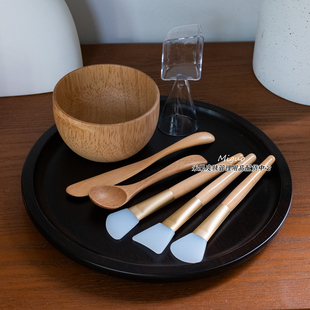 高品质SPA木质竹质面膜碗硅胶刷护肤工具套装芳疗馆美容院DIY家用