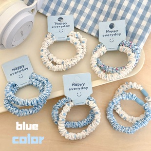 波点格纹小肠发圈发饰高弹力耐用头绳少女扎头发皮筋一块钱 1元