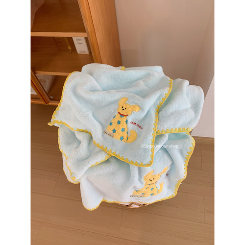 毛巾珊瑚绒吸水速干卡通小狗浴巾