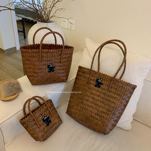 编织菜篮子海边大容量手提单肩包