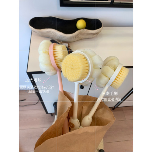 洗澡刷双面搓背不求人长柄软毛刷