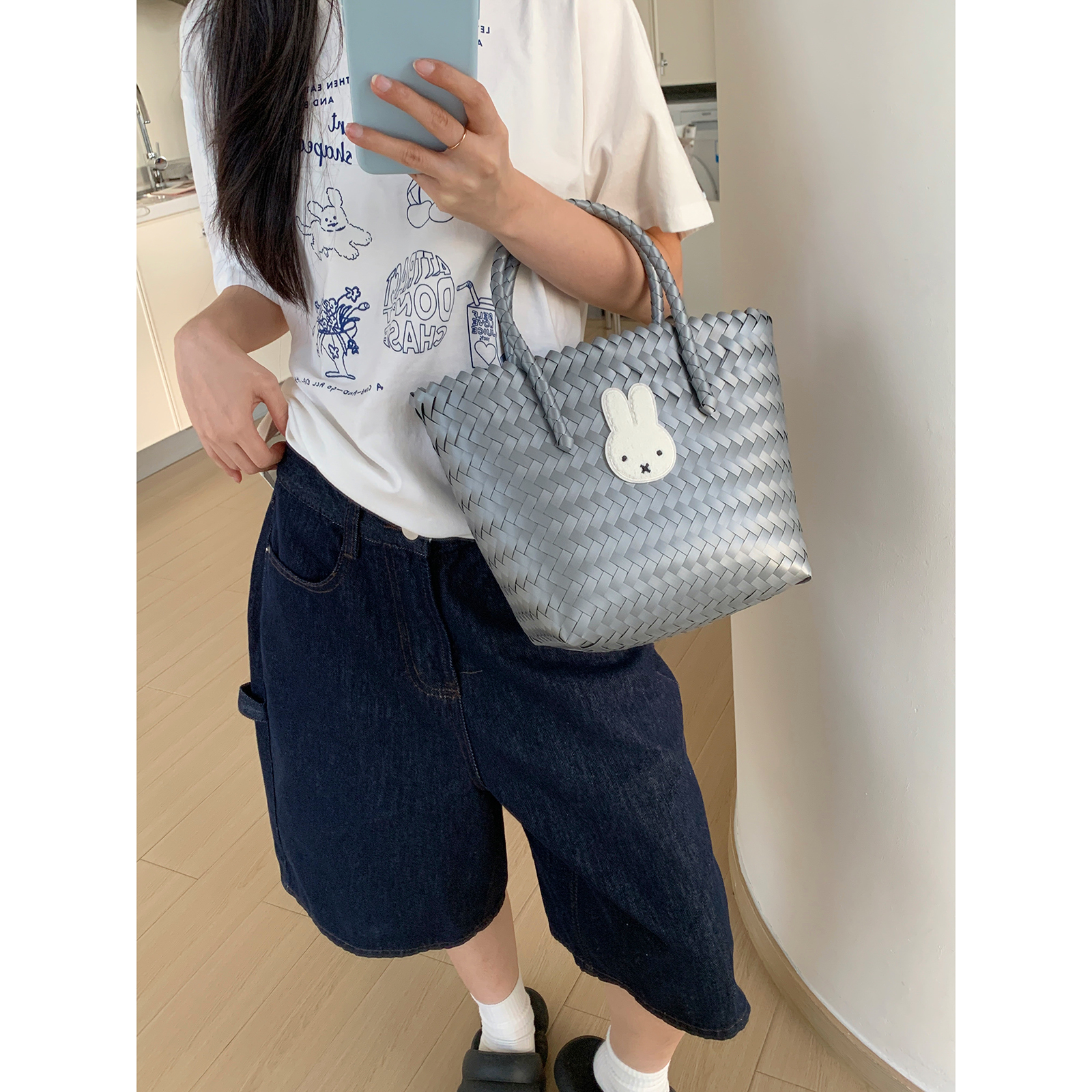 卡通菜篮子沙滩可爱手提编织包