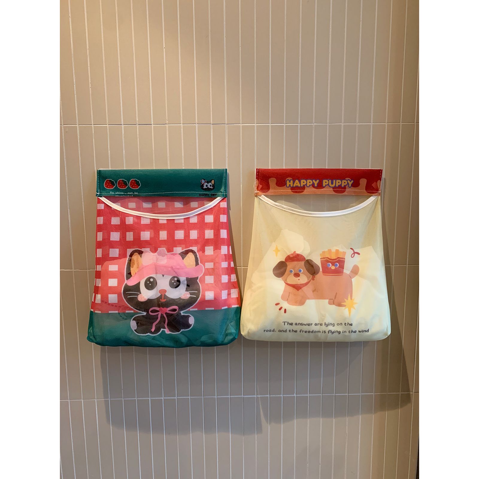 容量收纳网兜卡通可爱收纳挂袋