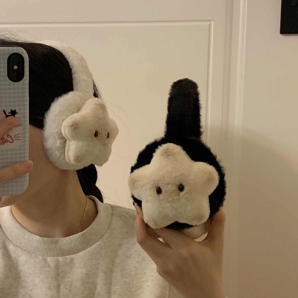 耳机式护耳耳套可爱卡通毛绒耳罩