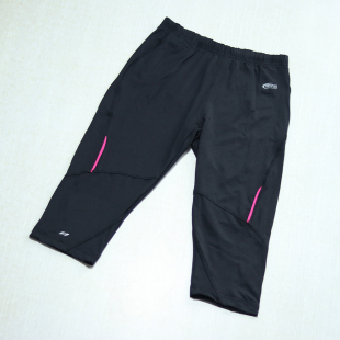 春夏运动7分裤女田径体育跑步健身多反光弹力速干后袋训练短裤女