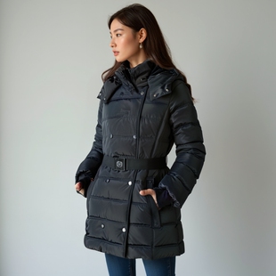 美国帆船户外Recycled保暖抗风蓄热保暖透气可拆帽中长款 棉服大衣