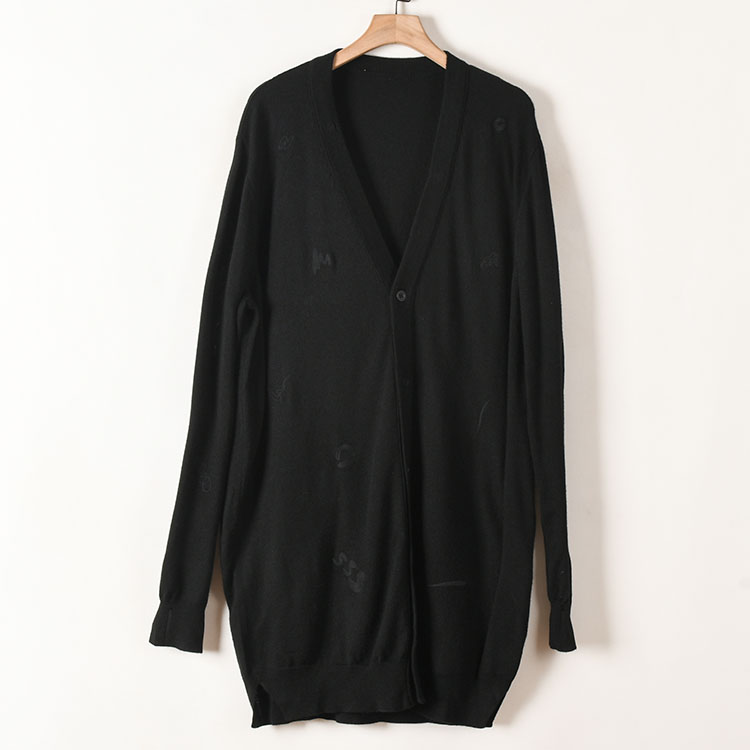 男装宽松时尚羊毛针织毛衣开衫