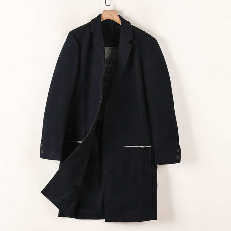 男装宽松中长款毛呢外套休闲风衣
