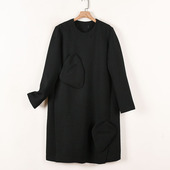 正品 中长款 A字版 女品牌折扣特价 连衣裙韩版 贴布套头打底裙