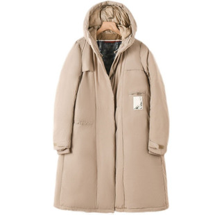 女装品牌折扣特价正品中长款A字版宽松羽绒服通勤休闲外套