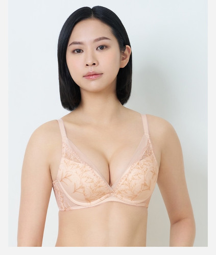 Triumph/黛安芬水盈仙子新品内衣女蕾丝V领有钢圈聚拢文胸16-9049