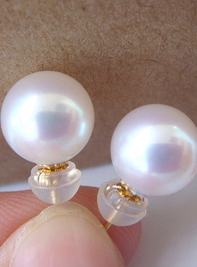 特价包邮!优惠价akoya日本海水珍珠珍珠耳钉耳环18K海水珍珠耳坠