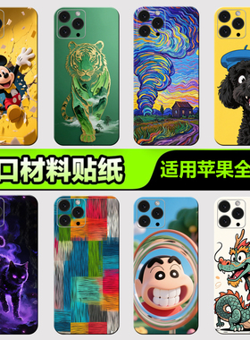 苹果手机背膜贴纸适用于iPhone16/15/14/13ProMax全包边后壳12XsMax1312mini后背膜全身杂烩系列30贴纸3M贴膜