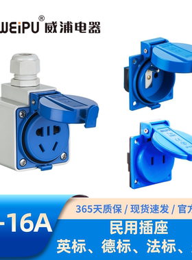 威浦欧式美标法标英标插座TYP1608B TYP1609BTYP1619BTYP16050301