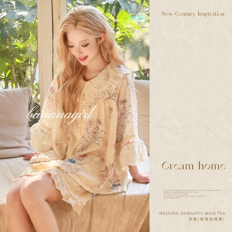 Bananagirl睡衣女套春夏季薄款甜美公主风家居服凉感套装2026新款