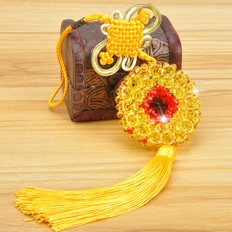 手工水晶招财编织挂件珠子