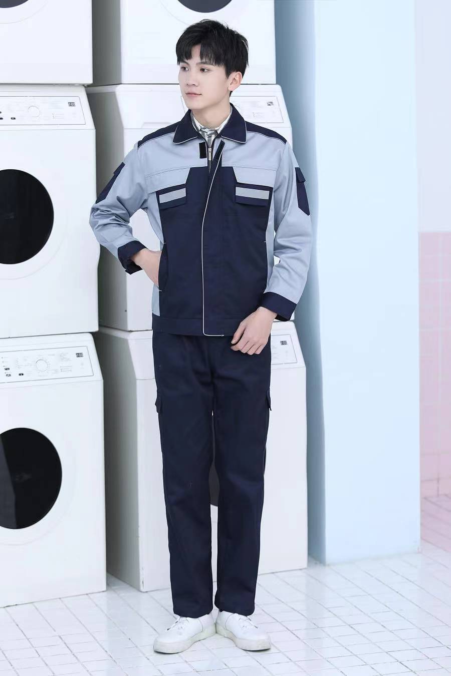 直销春秋工人长袖劳保服套装现货车间汽修工作服工装套装耐脏耐磨