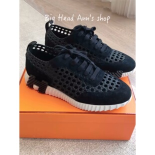 黑色休闲运动鞋 BHA 男女情侣款 透气镂空编织德训鞋 复古休闲 夏季