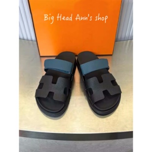 羊皮内里 一字拖女夏外穿平跟防滑凉拖鞋 BHA 真皮魔术贴2026年春季