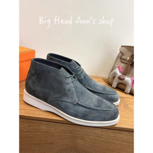 靴舒适板鞋 休闲风翻毛皮中帮短靴男秋冬百搭系带工装 BHA