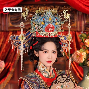 九龙九凤材料包凤冠diy配件汉服礼冠明制宋冠挑牌手工缠花发冠