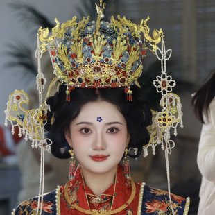 九龙十凤diy材料包汉服头饰新娘结婚 中式婚礼 发饰凤冠 明制复古