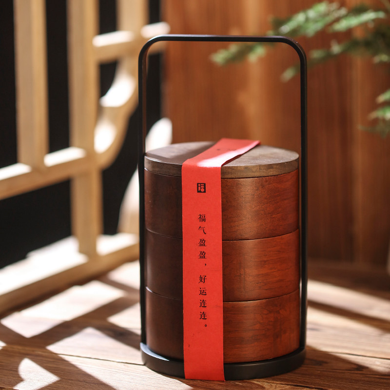 物宜本兮传福茶点盒重竹中式提篮图片
