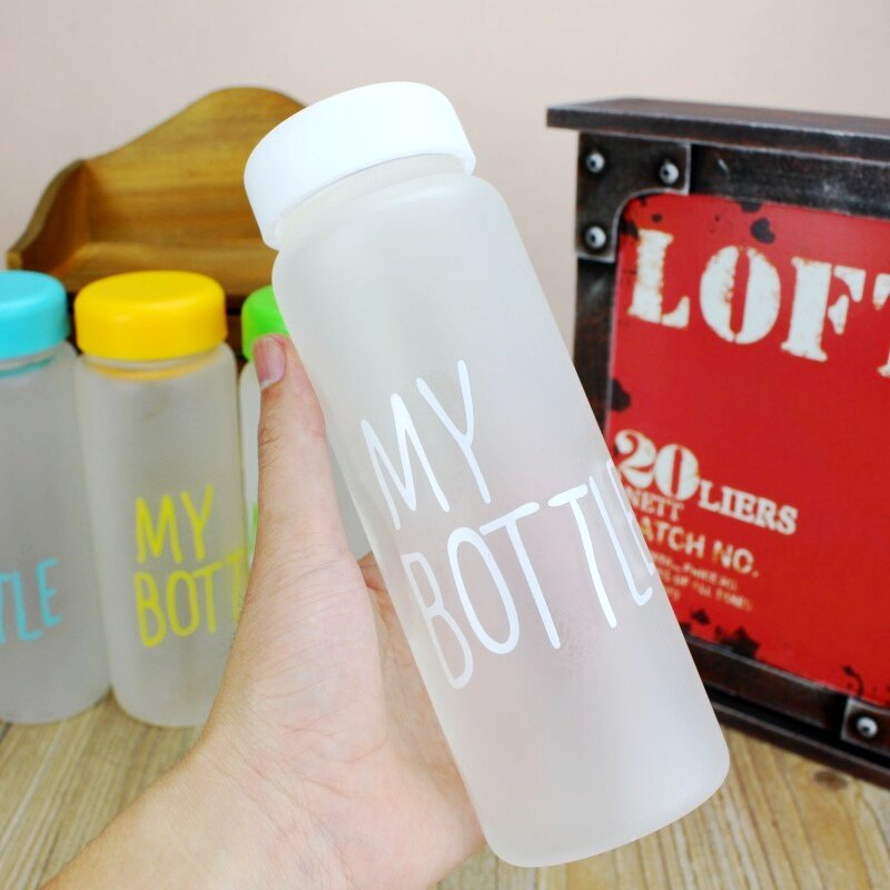 磨砂my bottle玻璃杯创意简约原宿水杯男女学生韩版杯子便携水瓶