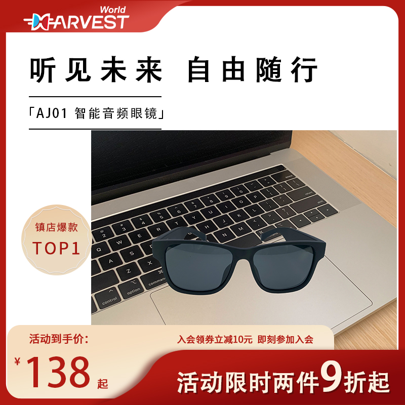 蓝牙眼镜立体音效磁吸充电蓝牙音乐英文版外贸跨境智能触控耳机