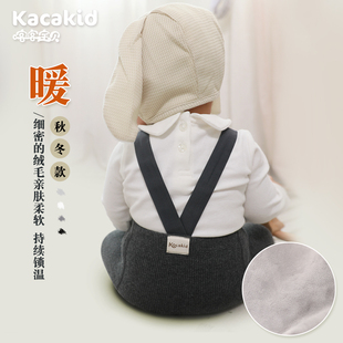 男女童背带连裤袜秋冬加绒宝宝加厚一体裤儿童金丝绒打底裤举重裤