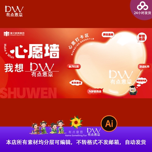 感恩节心愿签名墙氛围kt板布置设计素材签到主视觉展板kv素材ai