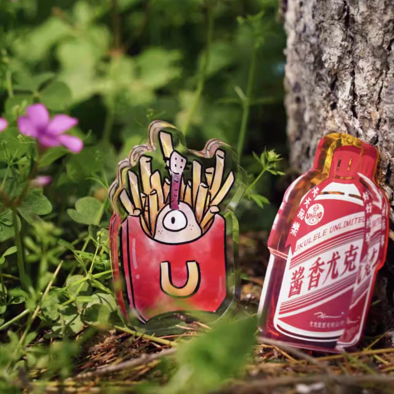 PILLOWUKOO冰箱贴立牌“U记薯条&酱香尤克”尤克里里插画音乐周边