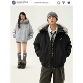 NARTALIY星芒代码 美式 毛领派克服棉衣厚外套棉服男女情侣羽绒服